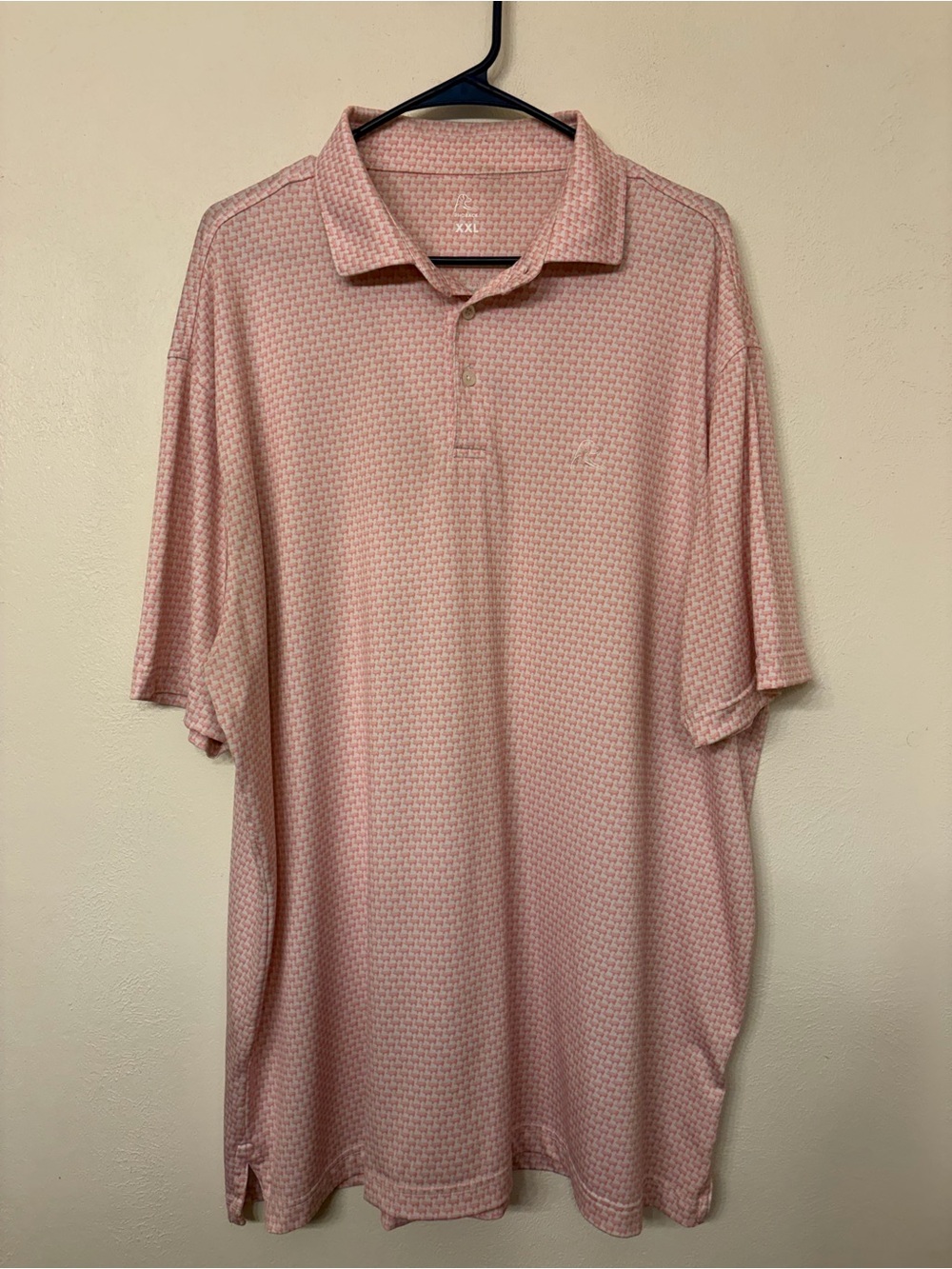 Rhoback Men's Performance Polo Pig Pickin' Pink Short Sleeve North Carolina XXL